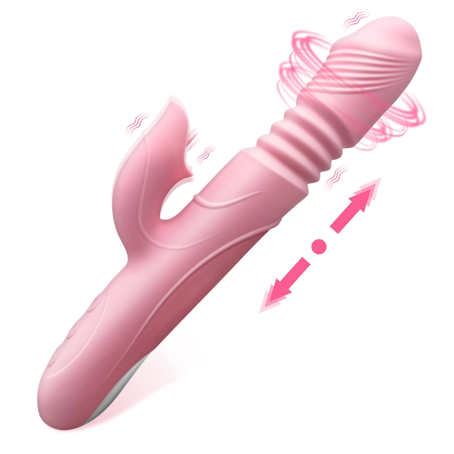 2 in 1 Thrusting Silicone Rabbit Vibrator