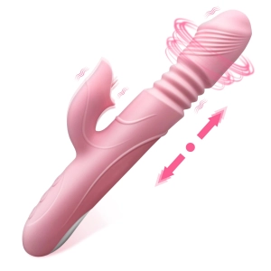 2 in 1 Thrusting Silicone Rabbit Vibrator
