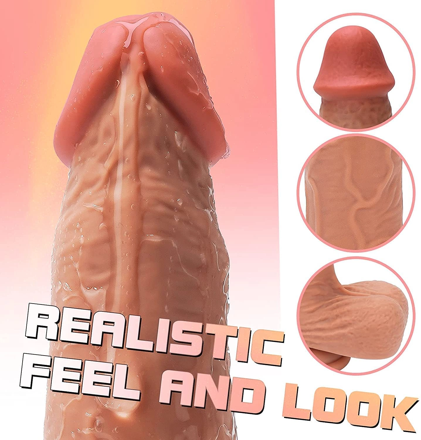 8.14 Inch Intelligent Heating Dildo with Remote Control