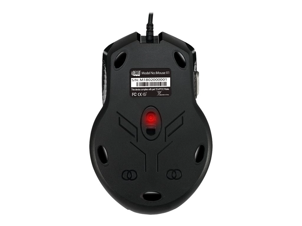 Adesso iMouse X1 - Mouse - ergonomic - right and left-handed - optical - 6 buttons - wired - USB IMOUSEX1