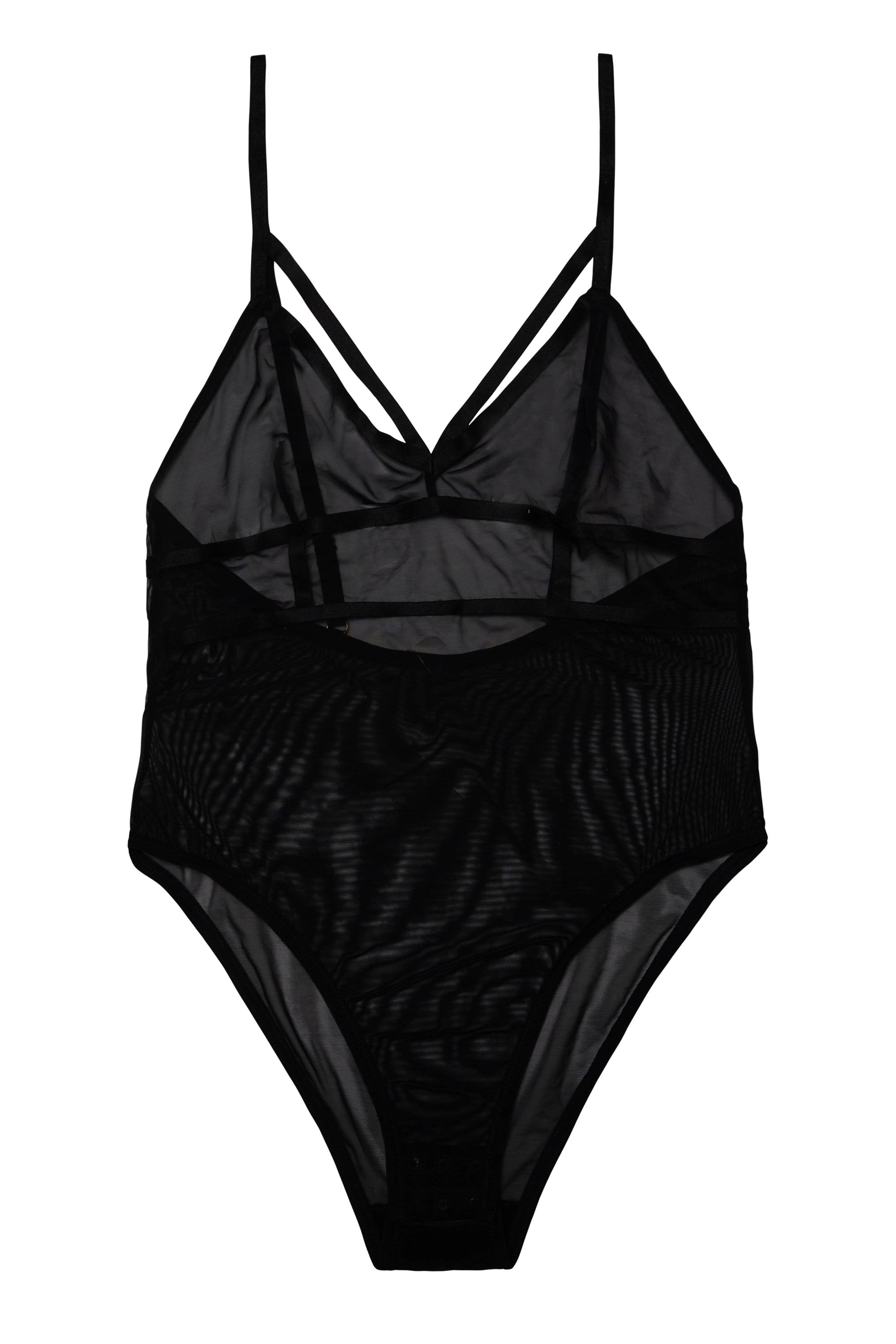 Arielle Mesh Black Body with Strap Detail