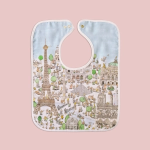 Atelier Choux Large Bib Paris Gold Snaps