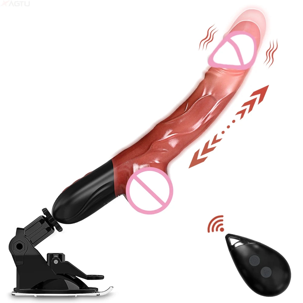 Automatic Telescopic Thrusting Dildo Vibrator for Women Wireless Remote G Spot Masturbation