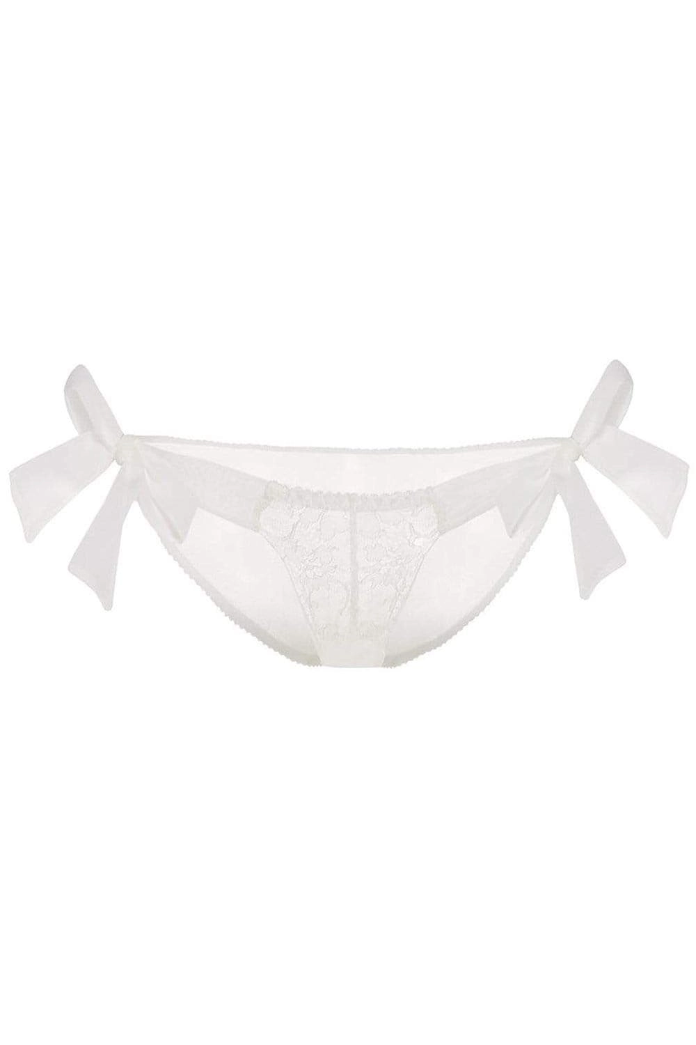 Ava Tie Side Brief in Ivory, Size M-L (UK 12-14)