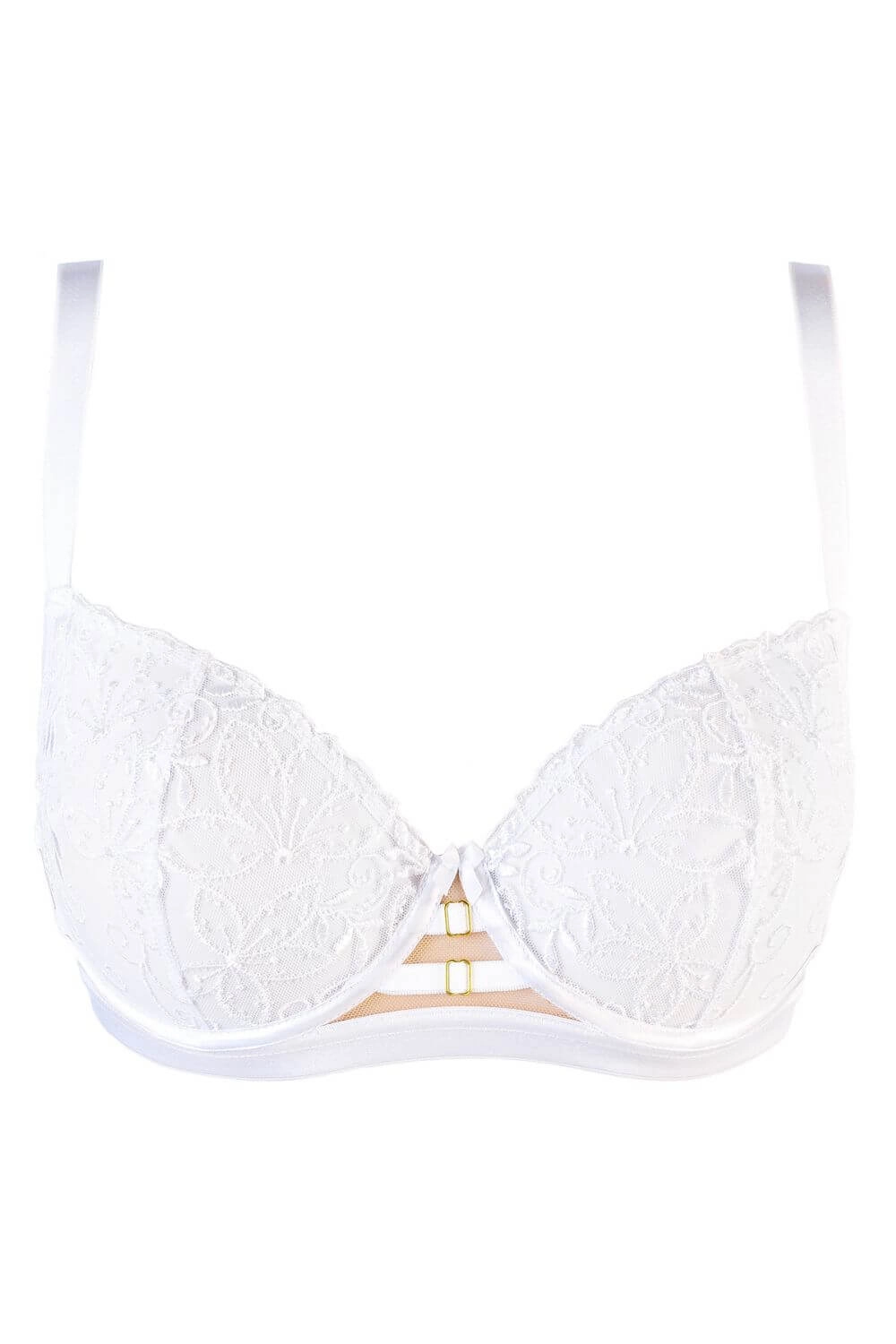 Axami Sheer Embroidery Unlined Bra White Angel