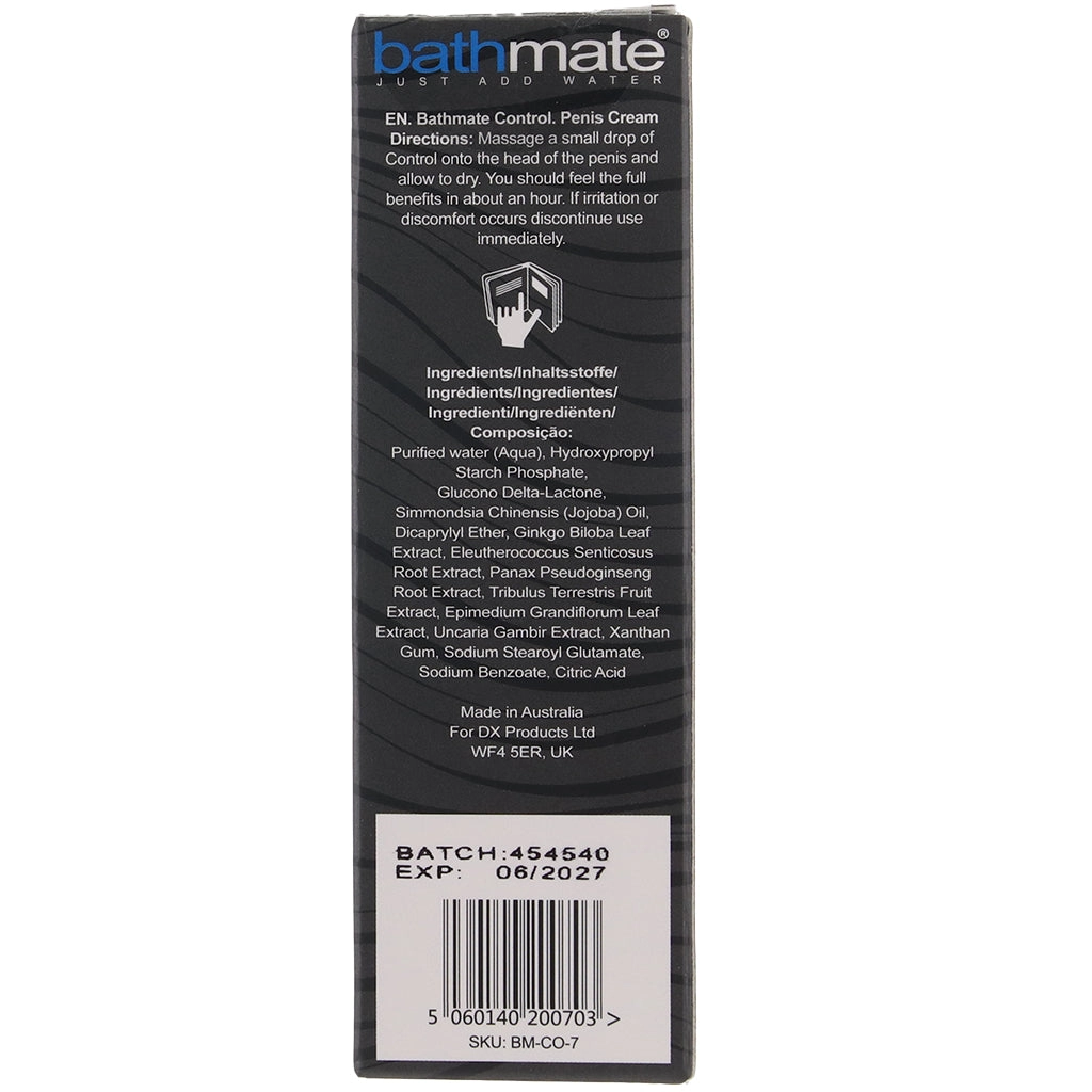 Bathmate Control Penis Cream in 0.24oz/7ml