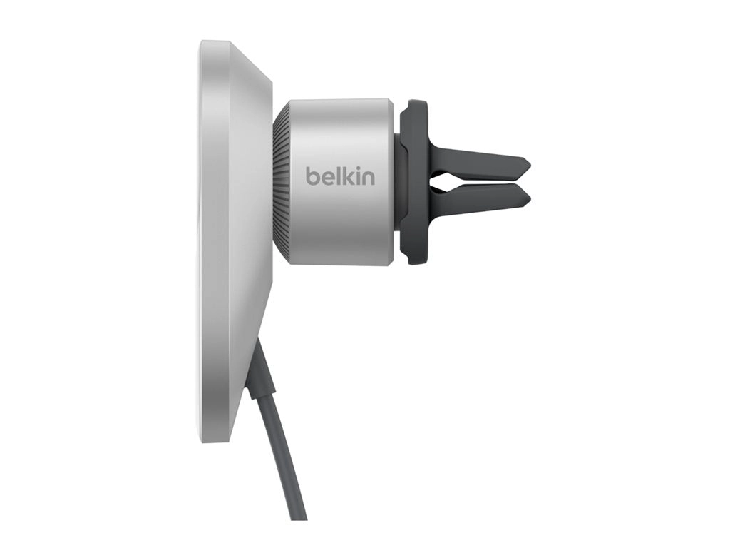 Belkin - Car wireless charging holder - magnetic with Qi2   car power adapter - 15 Watt - Fast Charge - gray WIC008BTGR-V2