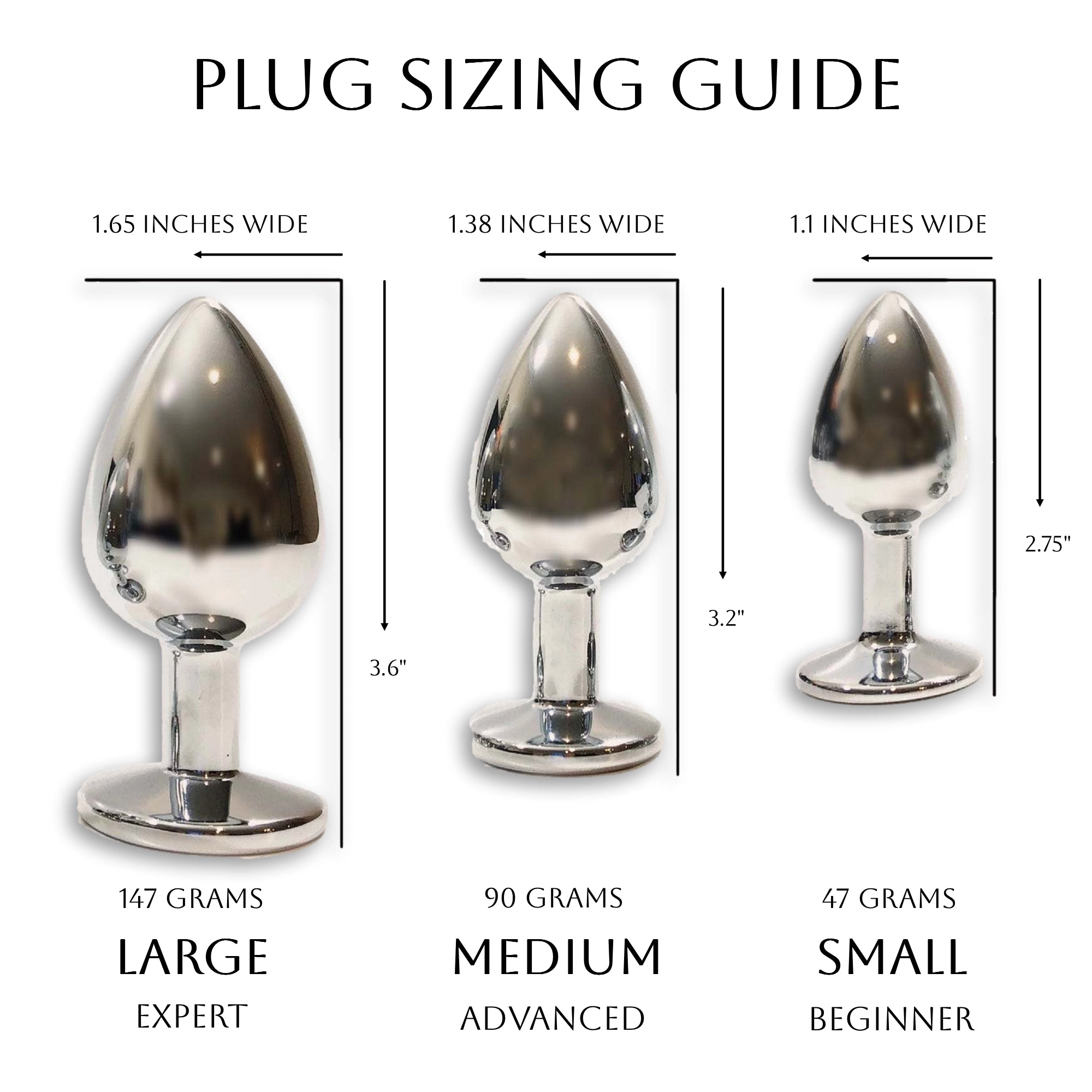 Black and White Satin Embellished Tail Plug Set