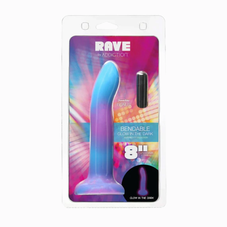 Blue Rave Bendable Silicone Dildo