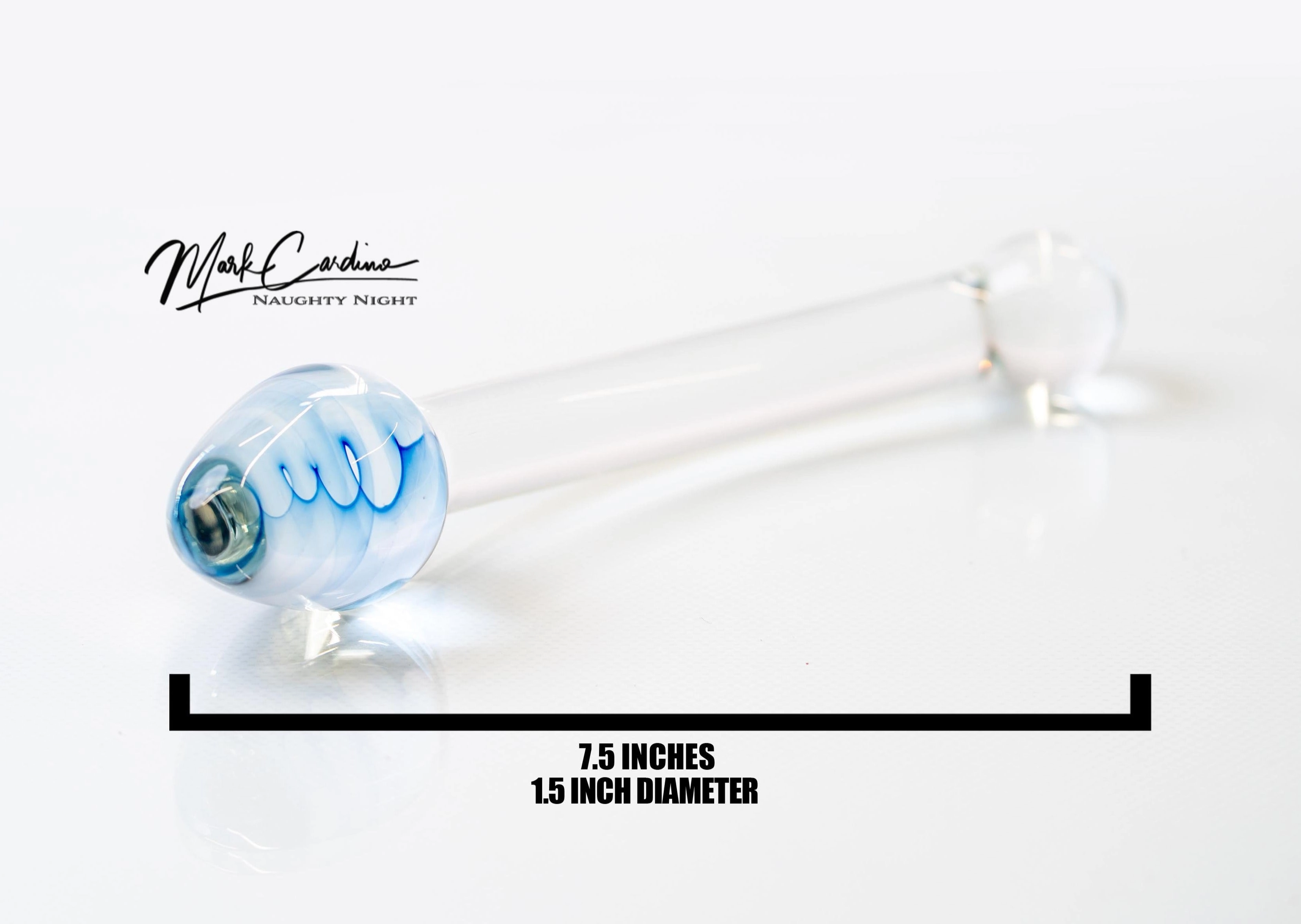 Blue Tipped Glass Dildo