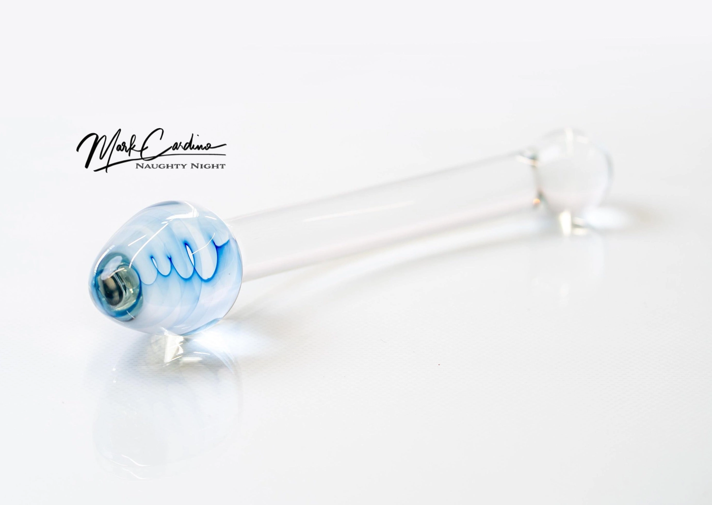 Blue Tipped Glass Dildo