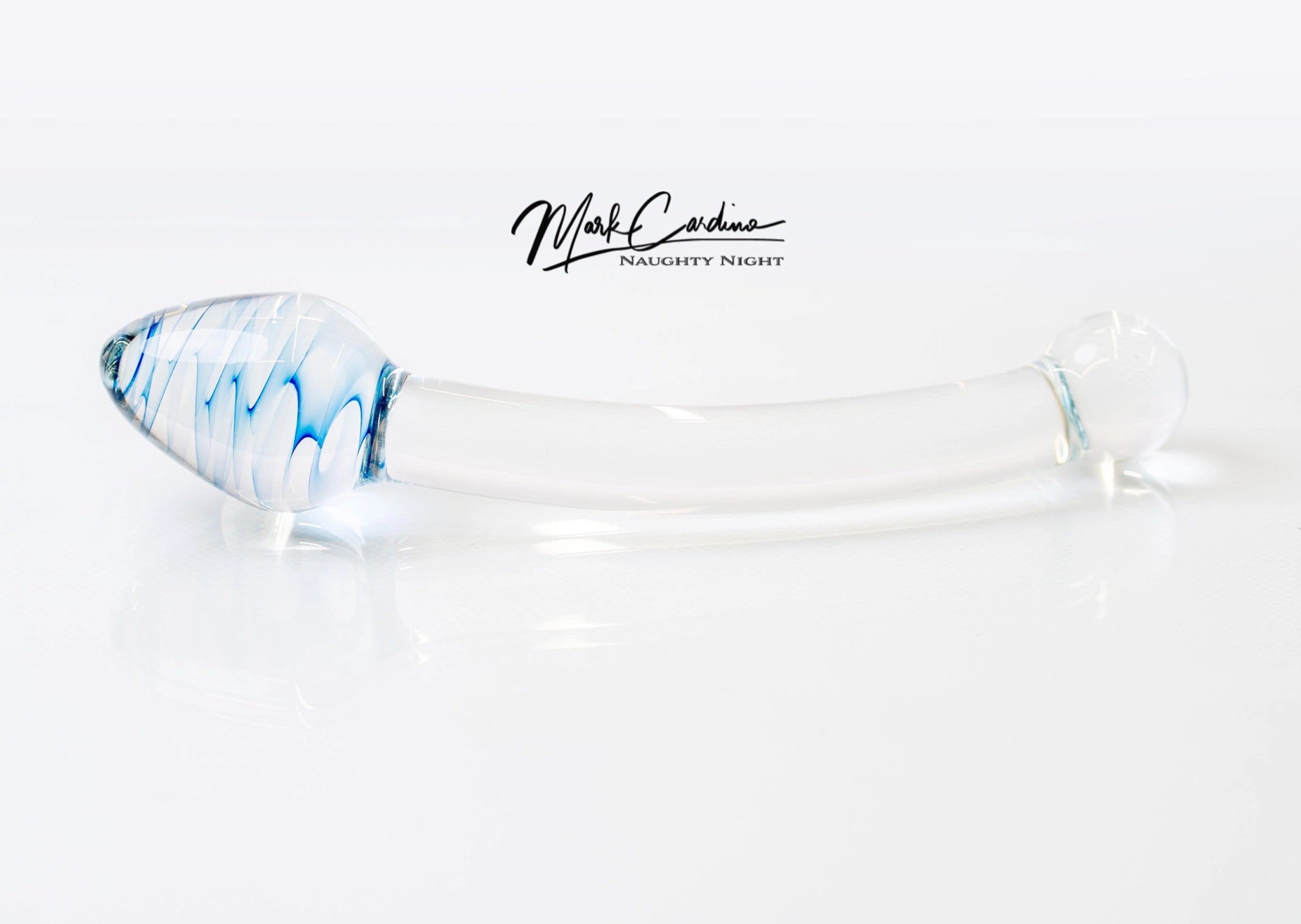 Blue Tipped Glass Dildo