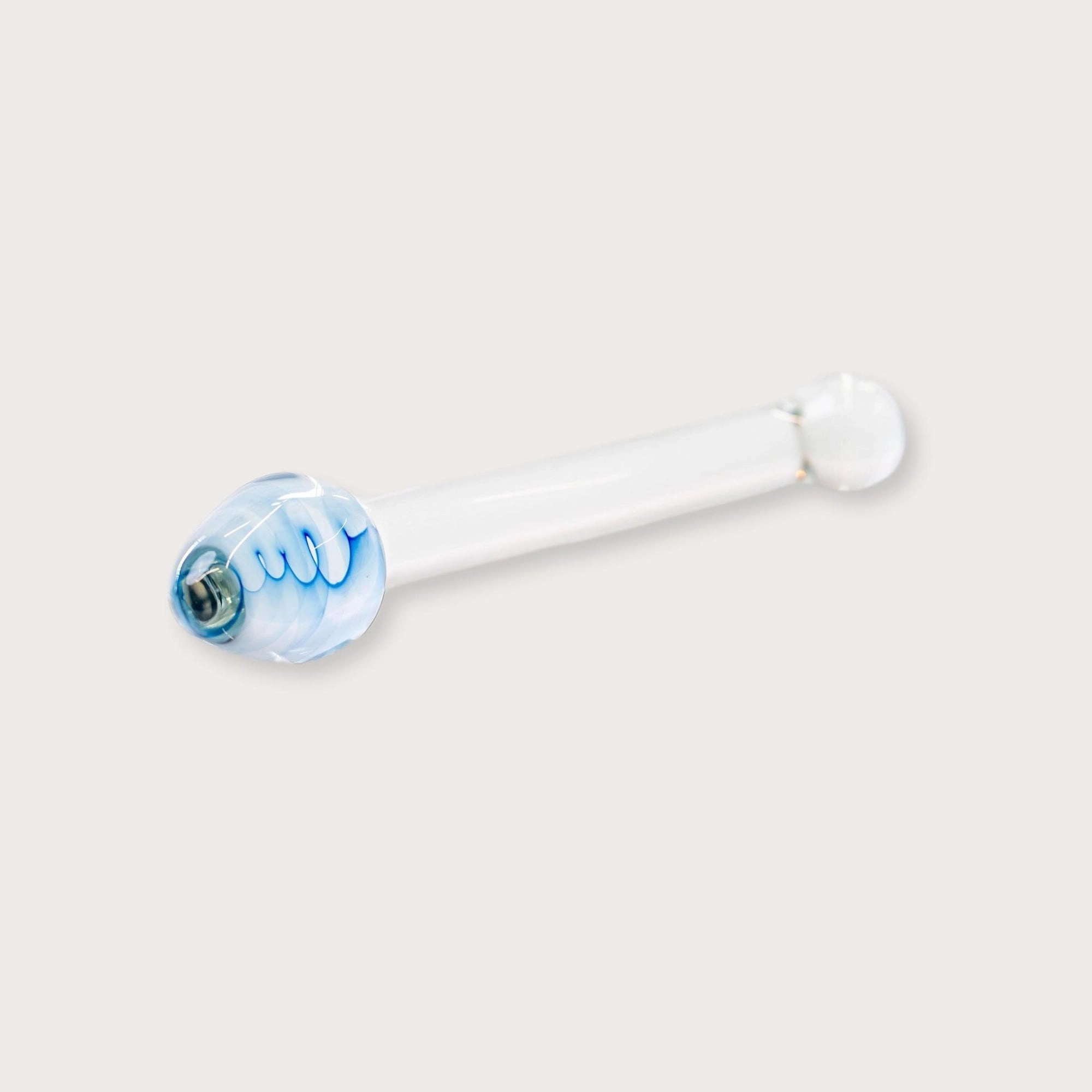 Blue Tipped Glass Dildo