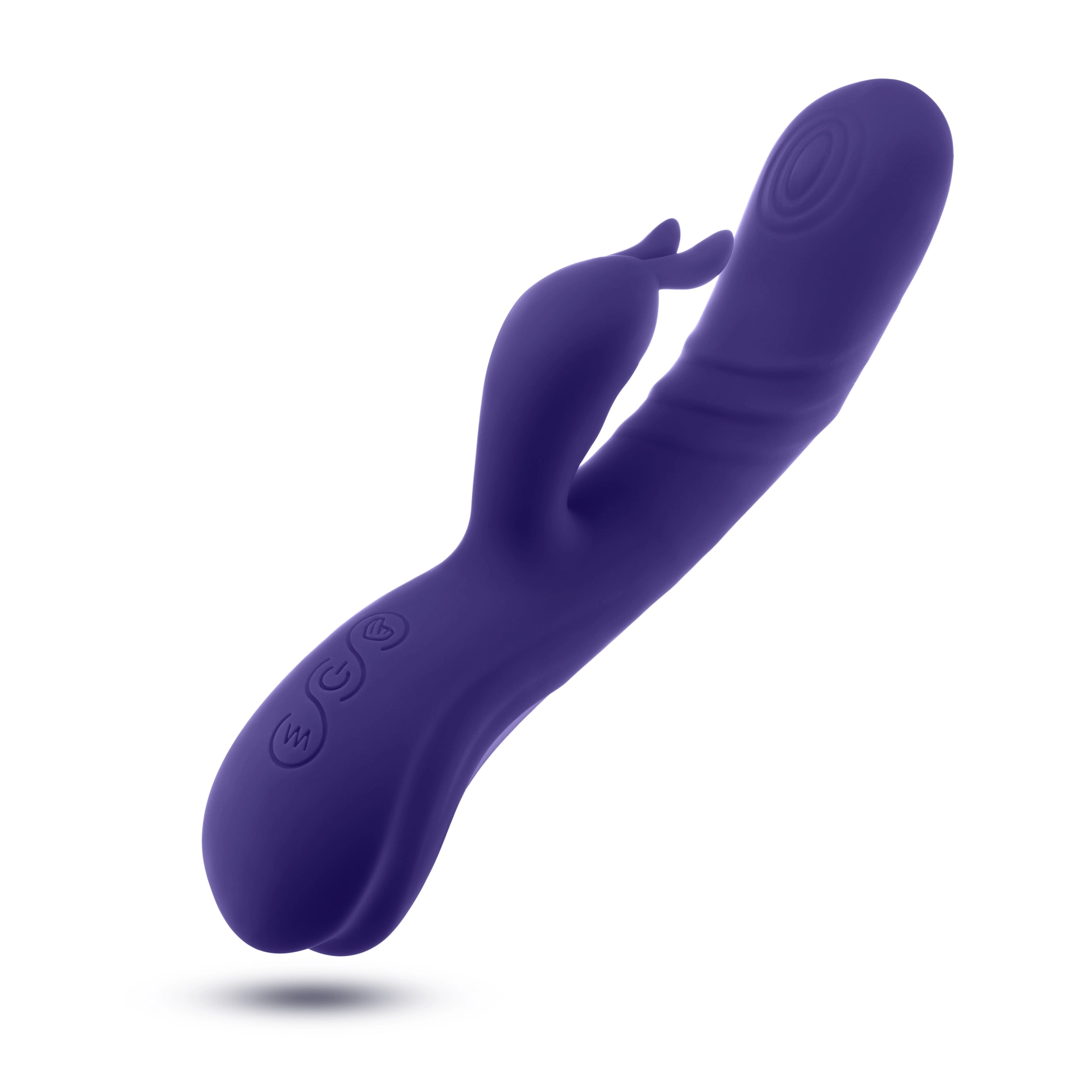 Blush | Harper 8.75 Inch G Spot Clitoral Dual Stimulation Silicone Rabbit Vibrator With 5 Shaft Vibrations - Midnight