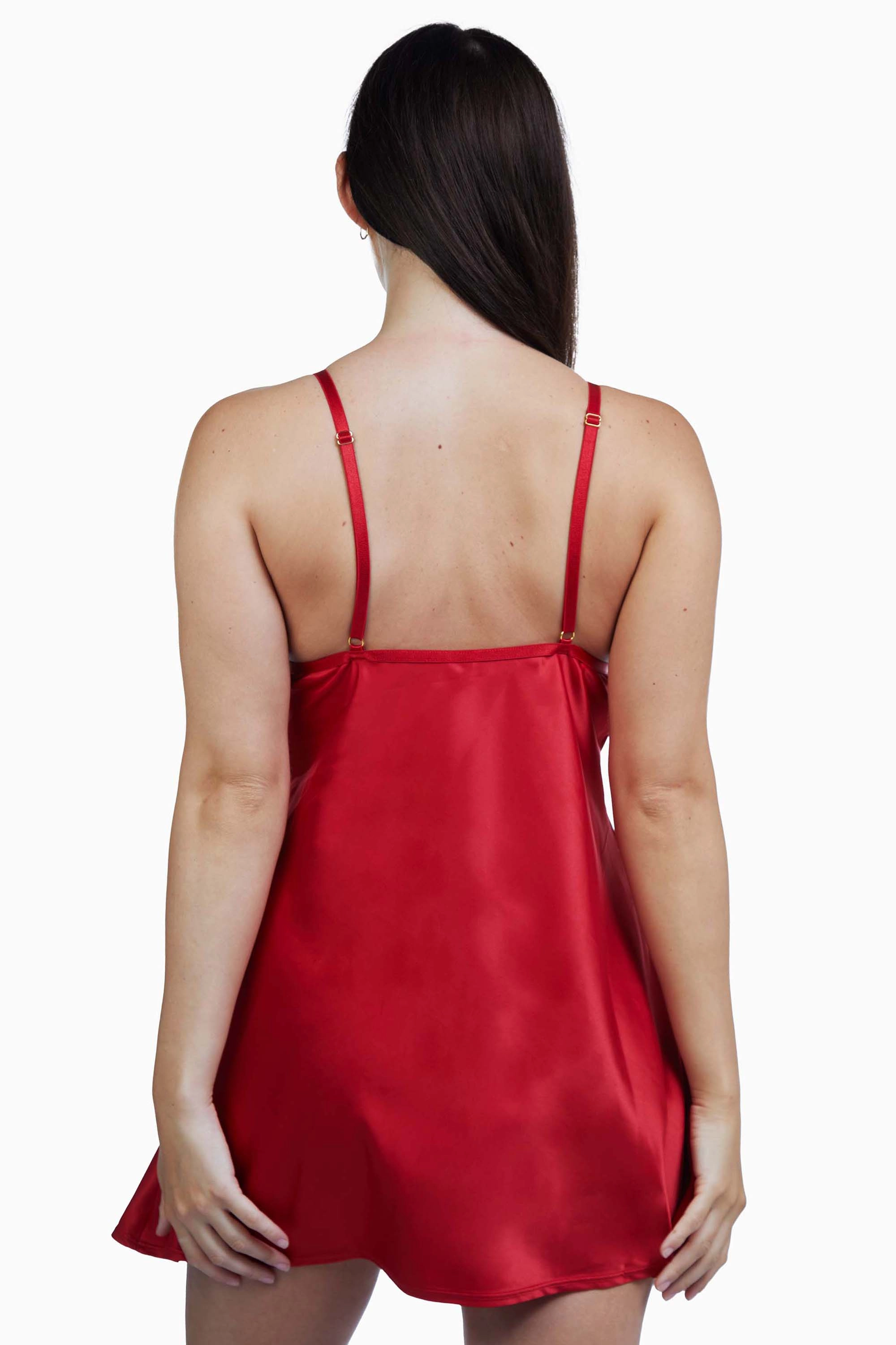 Brooke Red Applique Chemise