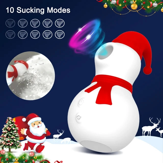 Christmas Snowman Sucking Vibrator Clit Sucker Gift