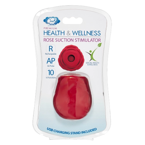 CLOUD 9 HEALTH & WELLNESS ROSE SUCTION STIMULATOR RED