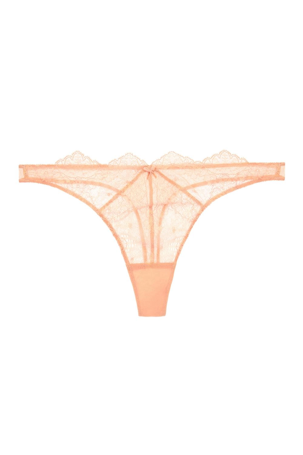 Dita Von Teese Lurex Lace G-String Panty Vintage Peach