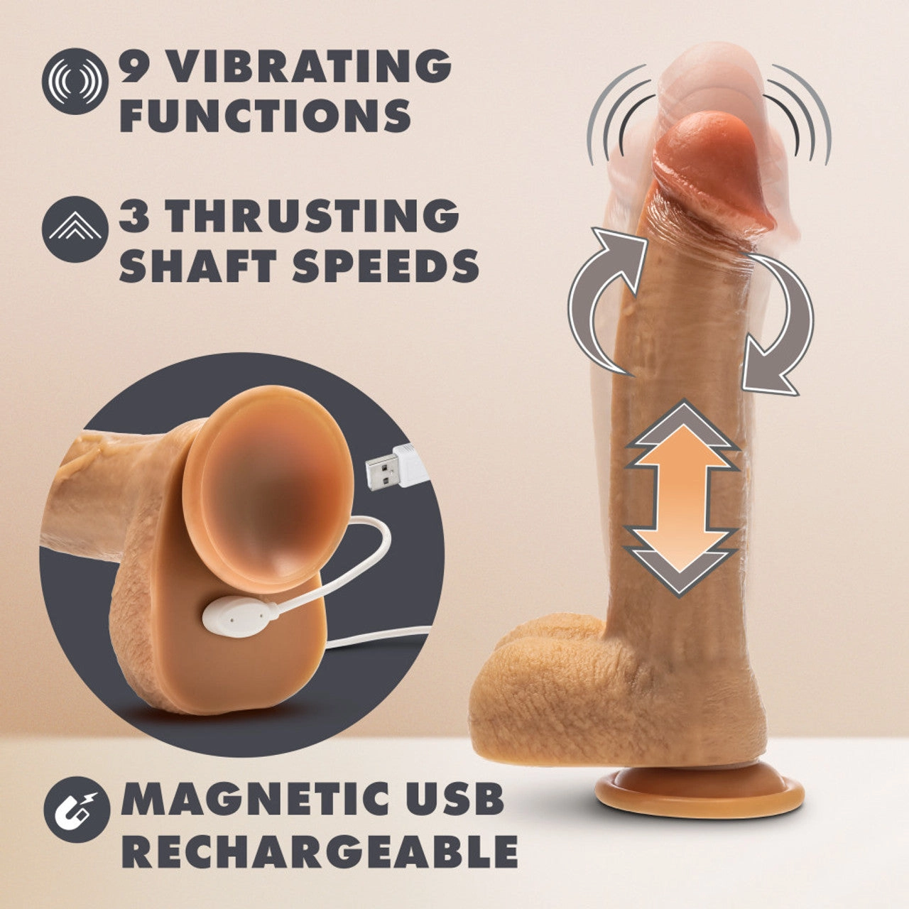 Dr. Skin Silicone - Dr. Phillips - 8.5 Inch Thrusting Dildo
