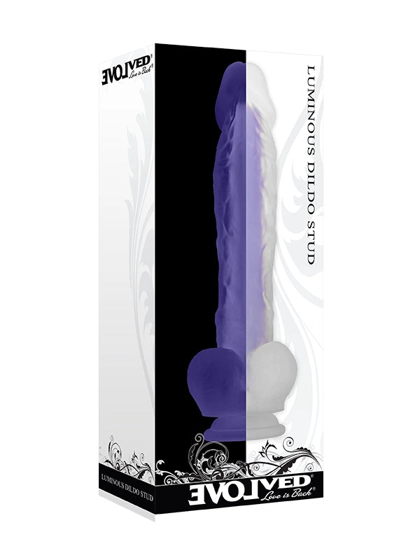 Evolved Luminous Stud Glow-In-The-Dark Purple Dildo 26.6 cm