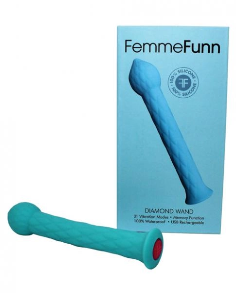 FemmeFunn Diamond Wand Flexible Textured Silicone Vibrator