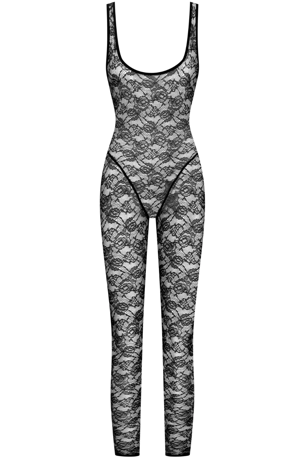Flashback Lace Open Back Jumpsuit Black