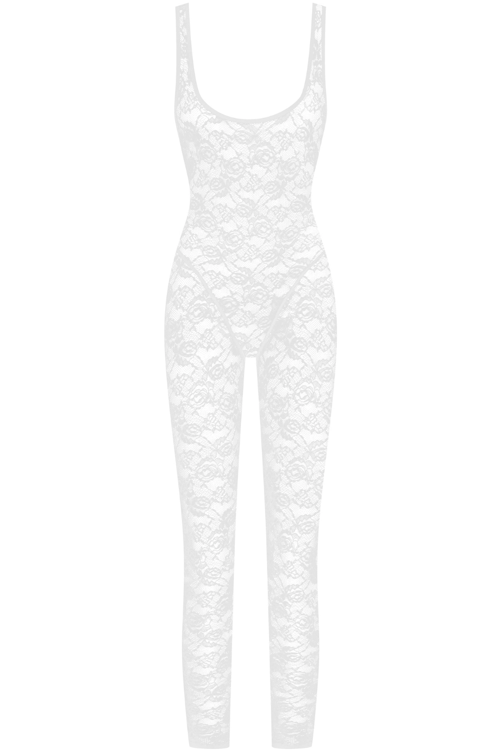 Flashback Lace Open Back Jumpsuit White