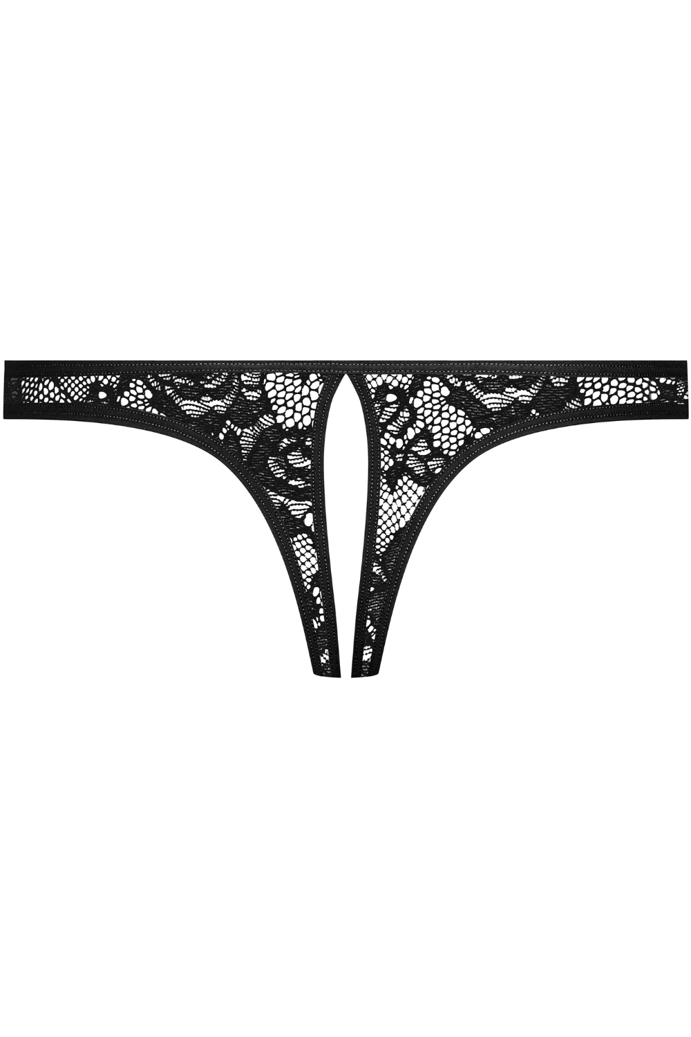 Flashback Lace Open Mini Brief Black