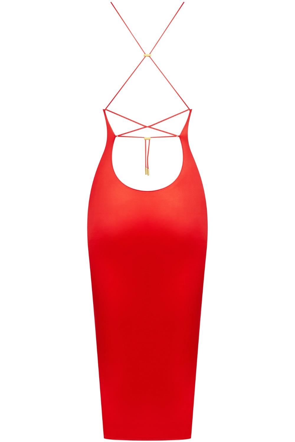 French Kiss Open Back Midi Dress Red