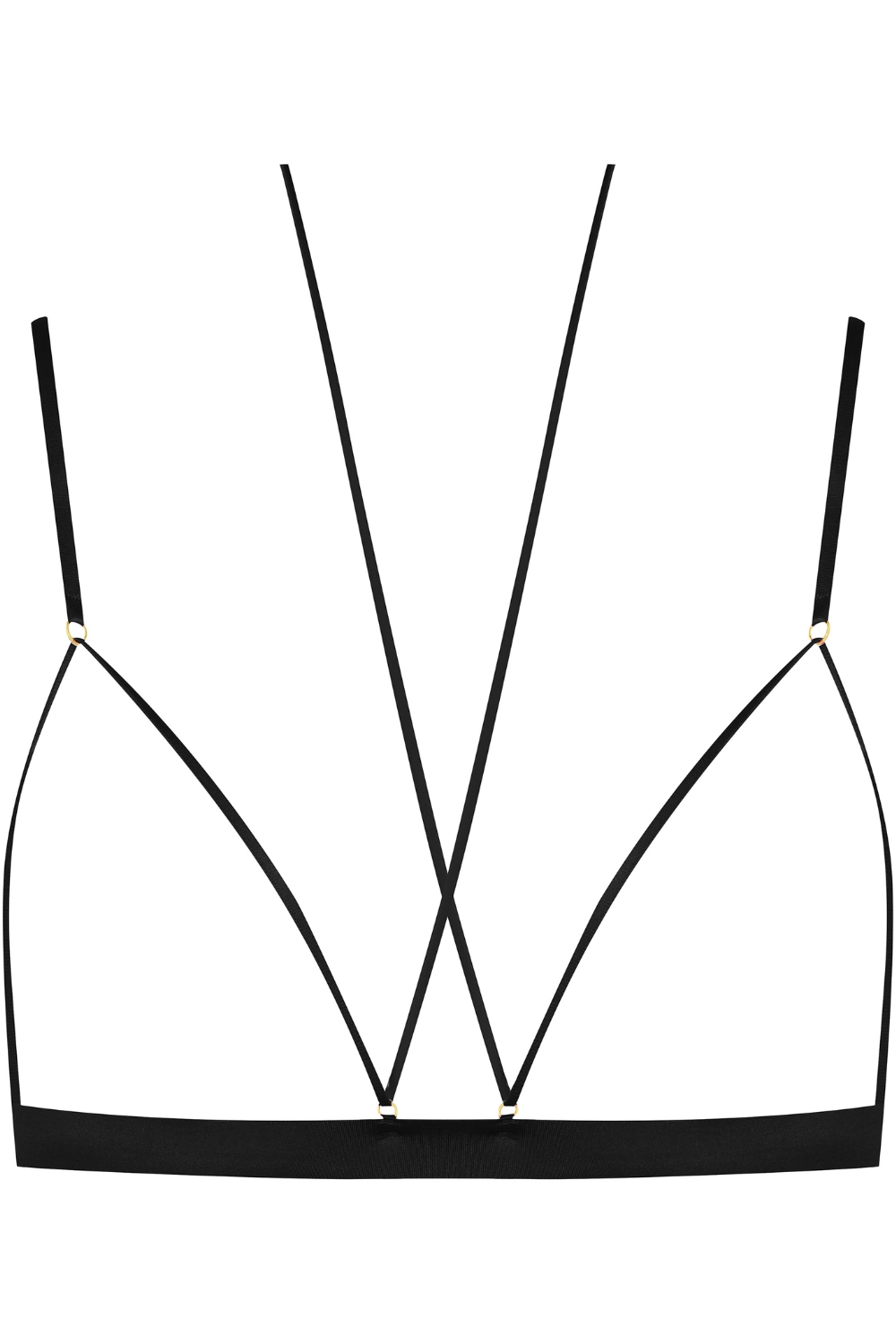 French Kiss Open Triangle Bra in Black