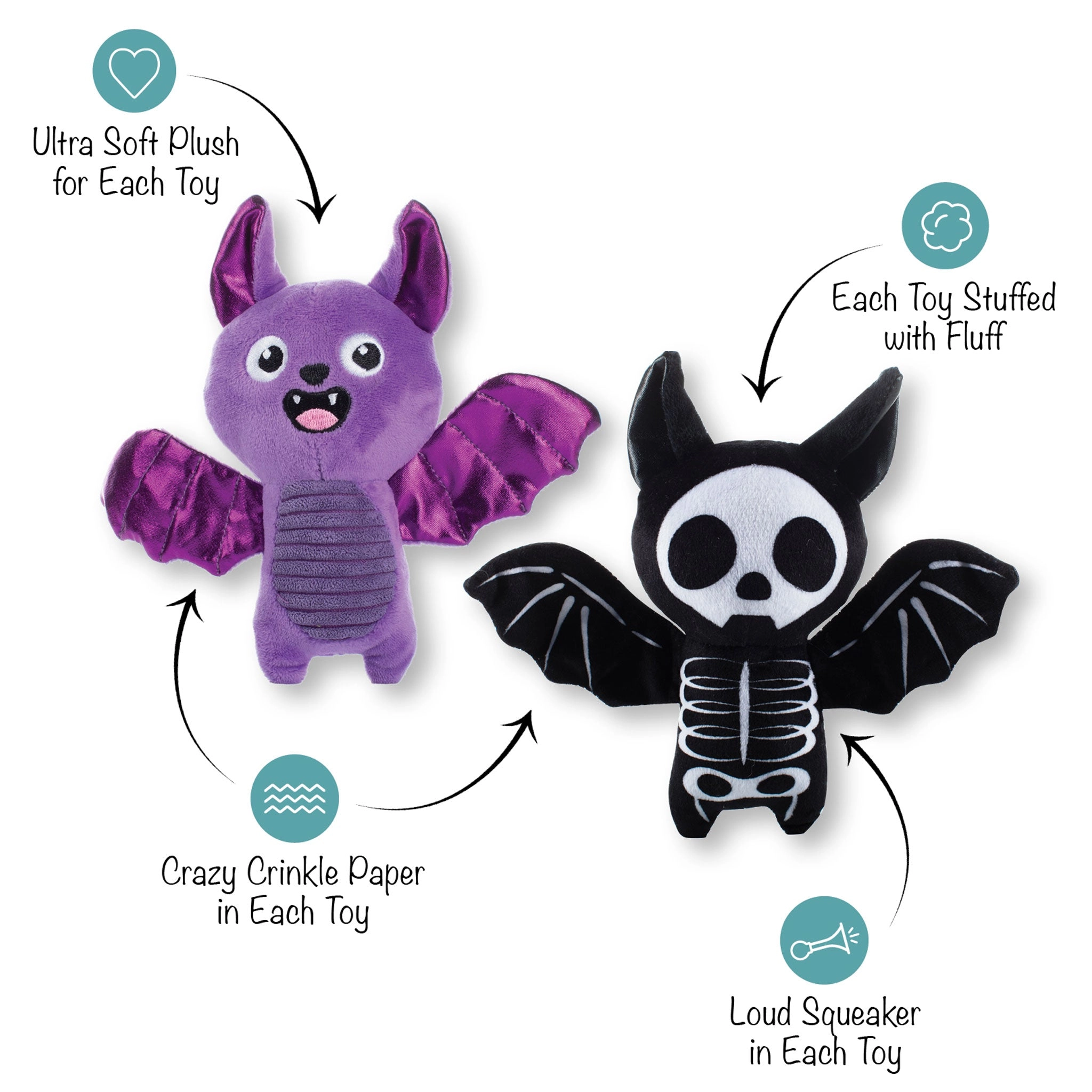 Fringe Bat to the Bone Multi Dog Toys