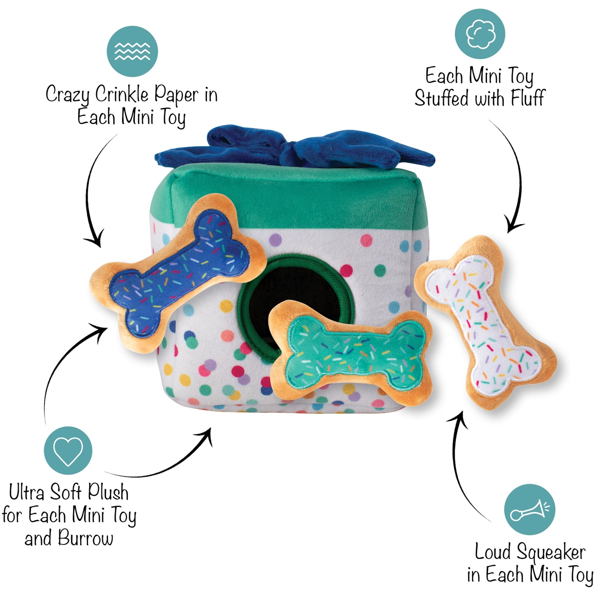 Fringe Birthday Gift Box Burrow Dog Toy
