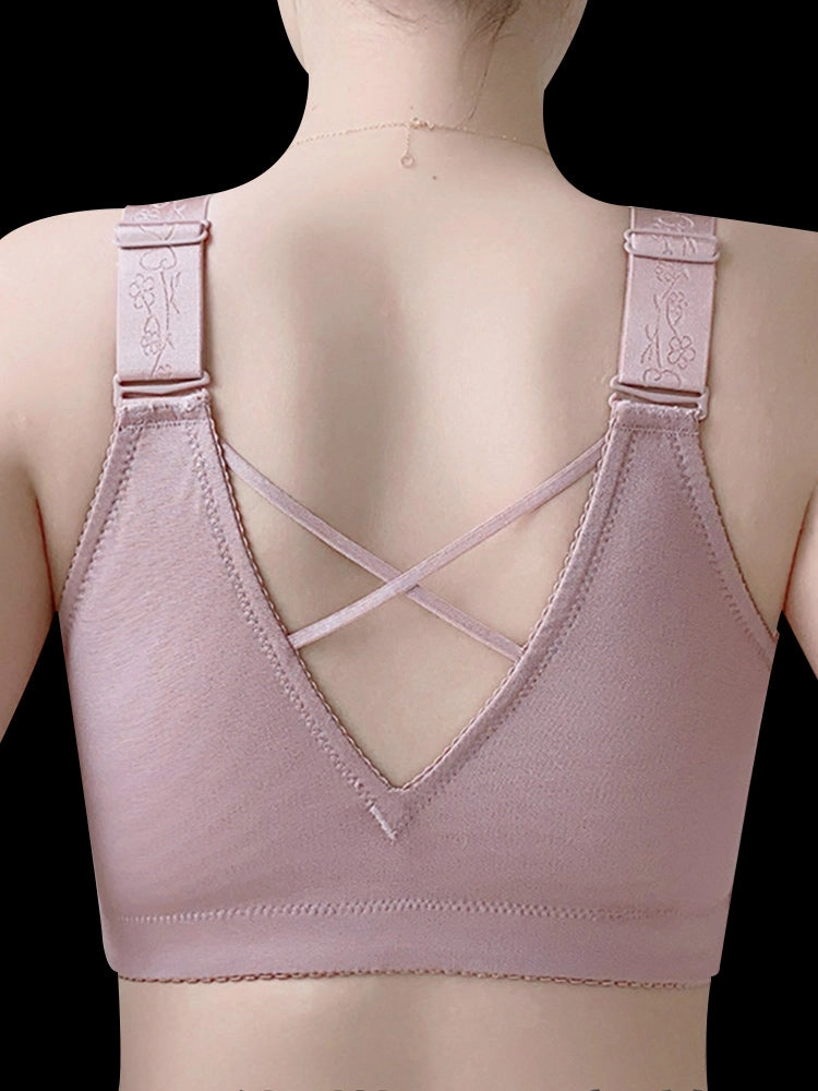 Front-Closure Back-Support Minimizer Wireless Bra