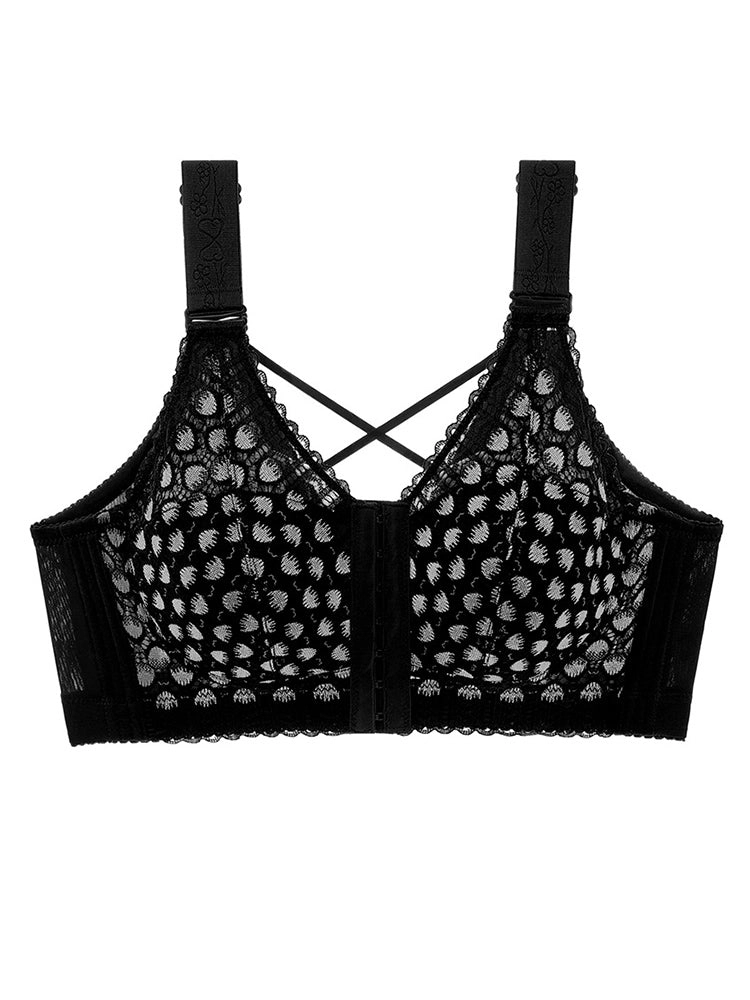 Front-Closure Back-Support Minimizer Wireless Bra