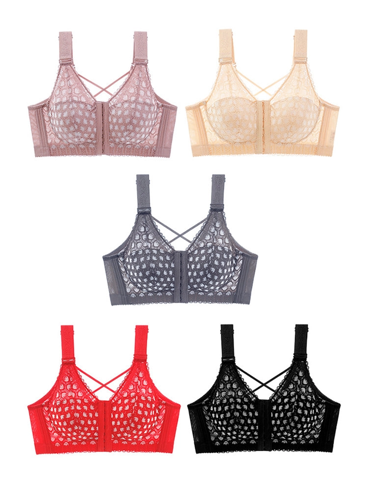 Front-Closure Back-Support Minimizer Wireless Bra