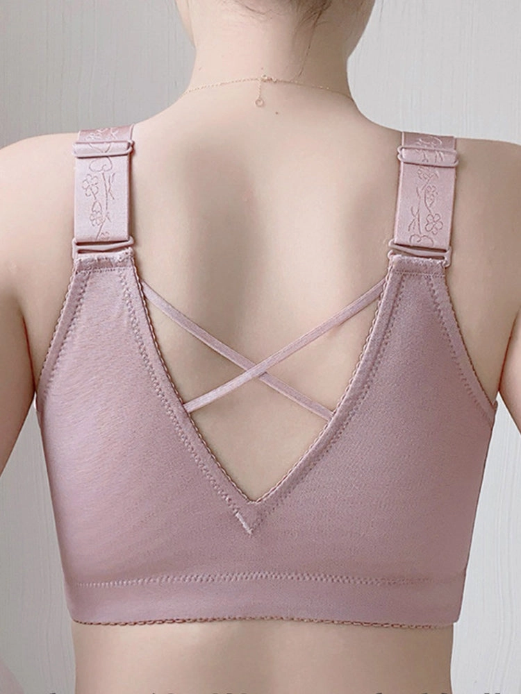 Front-Closure Back-Support Minimizer Wireless Bra