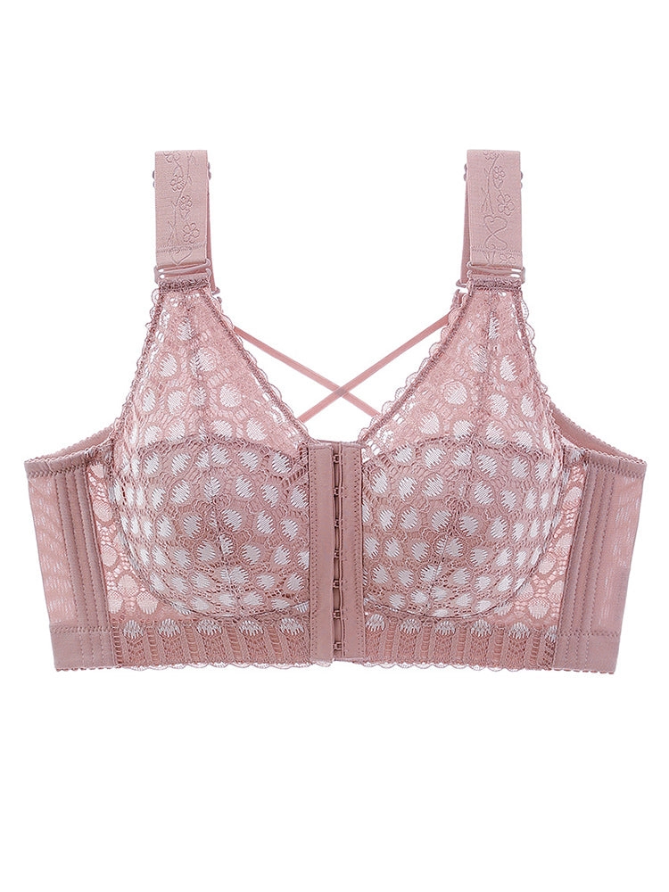 Front-Closure Back-Support Minimizer Wireless Bra