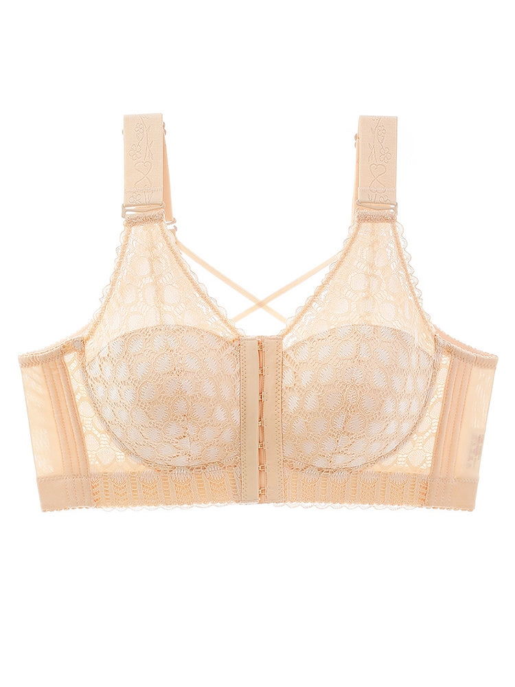 Front-Closure Back-Support Minimizer Wireless Bra