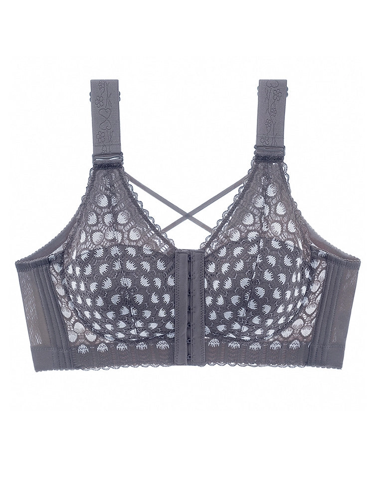 Front-Closure Back-Support Minimizer Wireless Bra