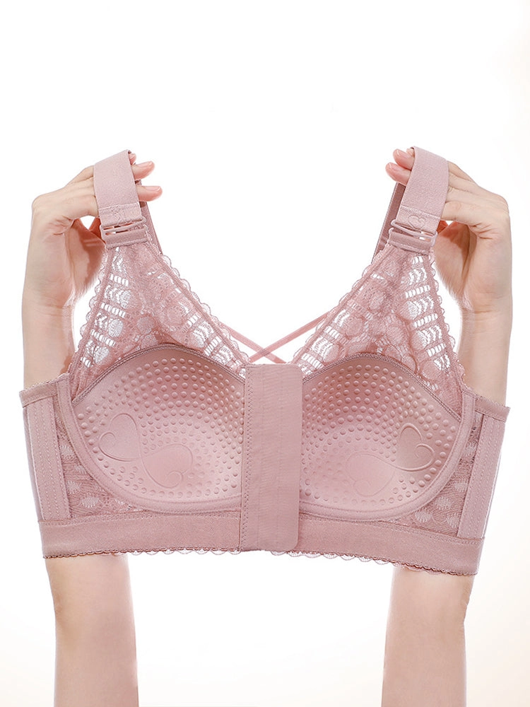 Front-Closure Back-Support Minimizer Wireless Bra