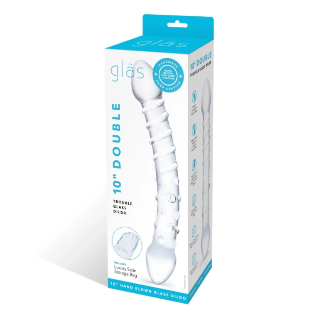Gläs Double Trouble 10 Handblown Glass Dildo