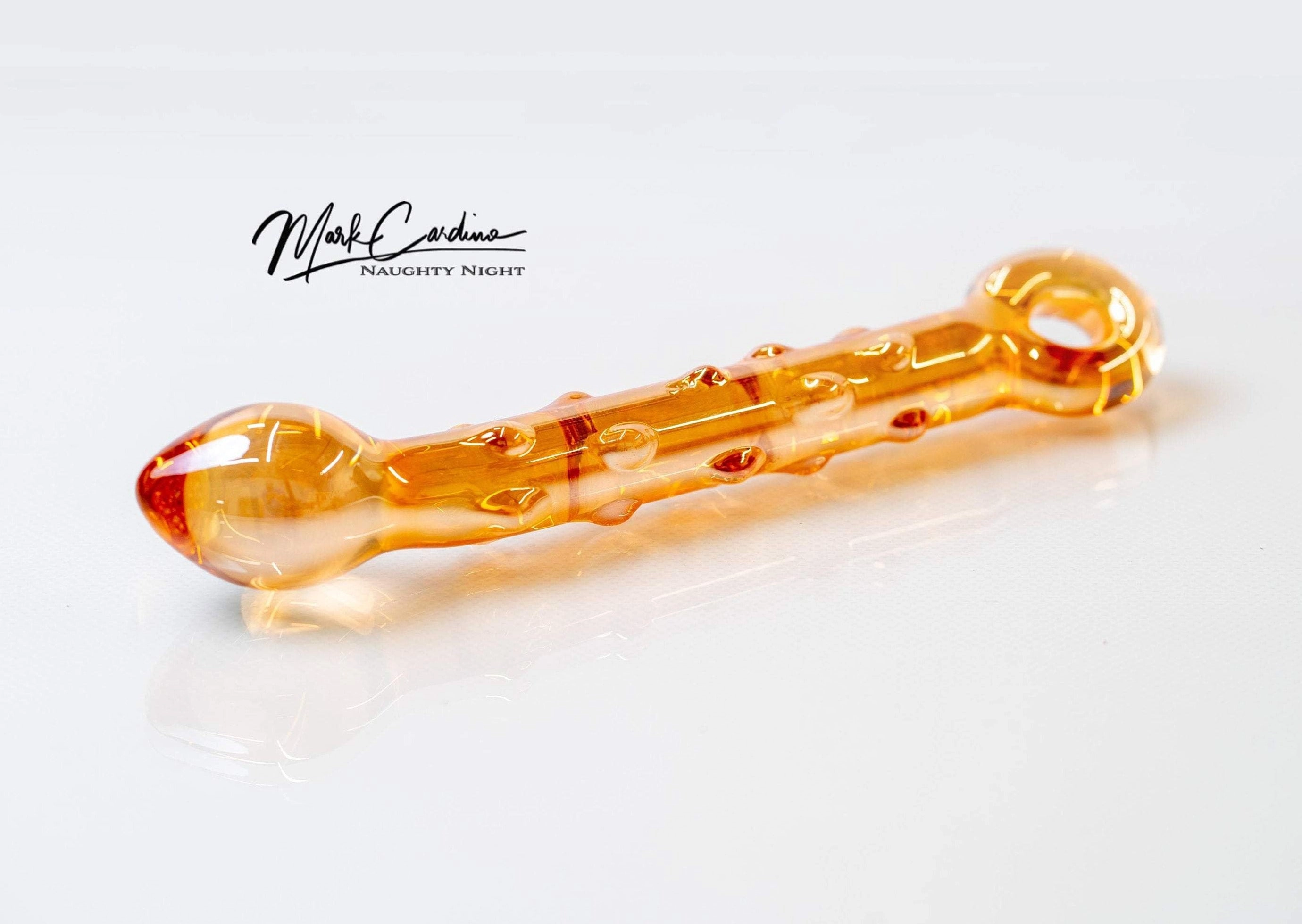 Golden Glass Ribbed Dildo