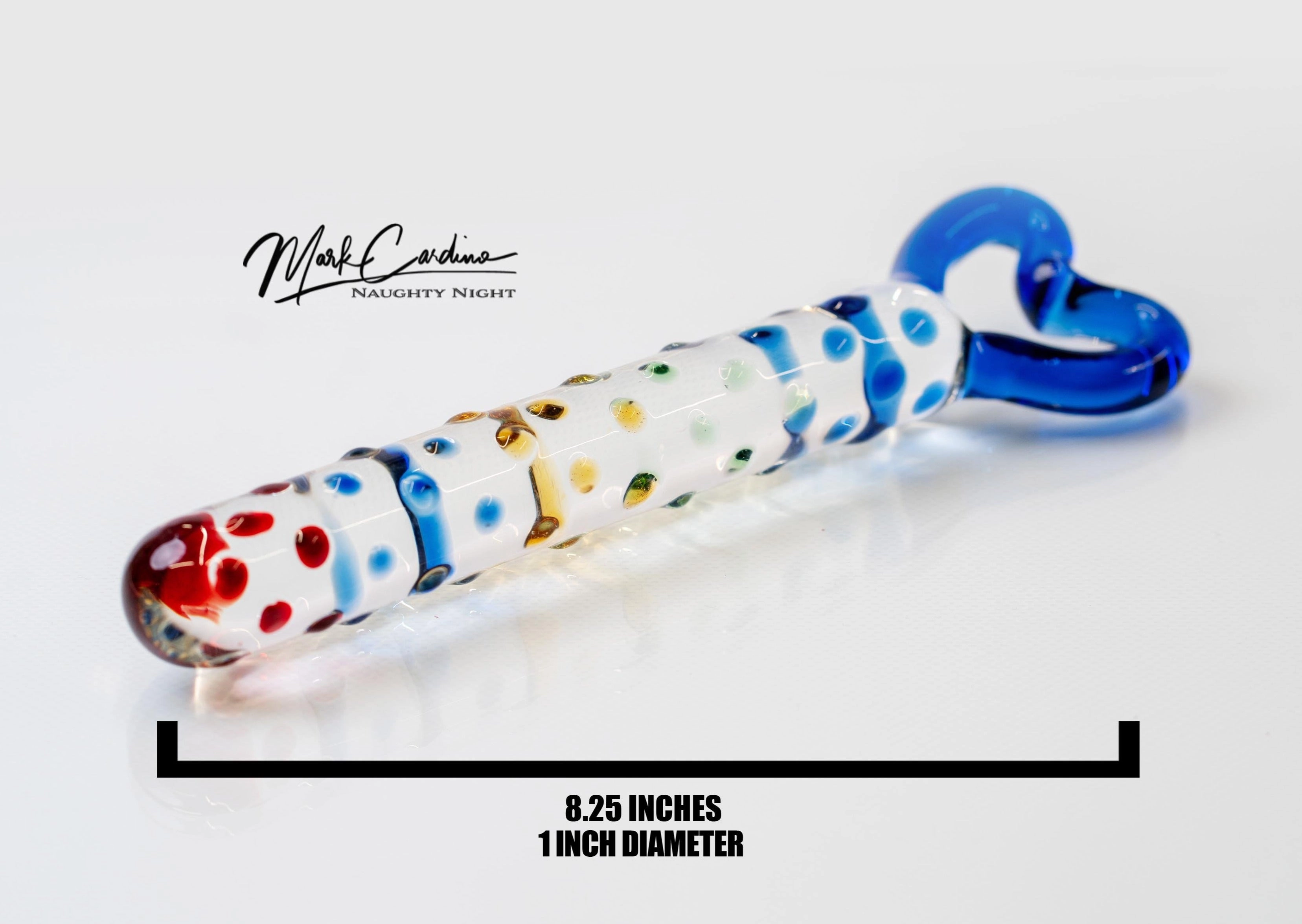 Heart Tip Rainbow Glass Dildo