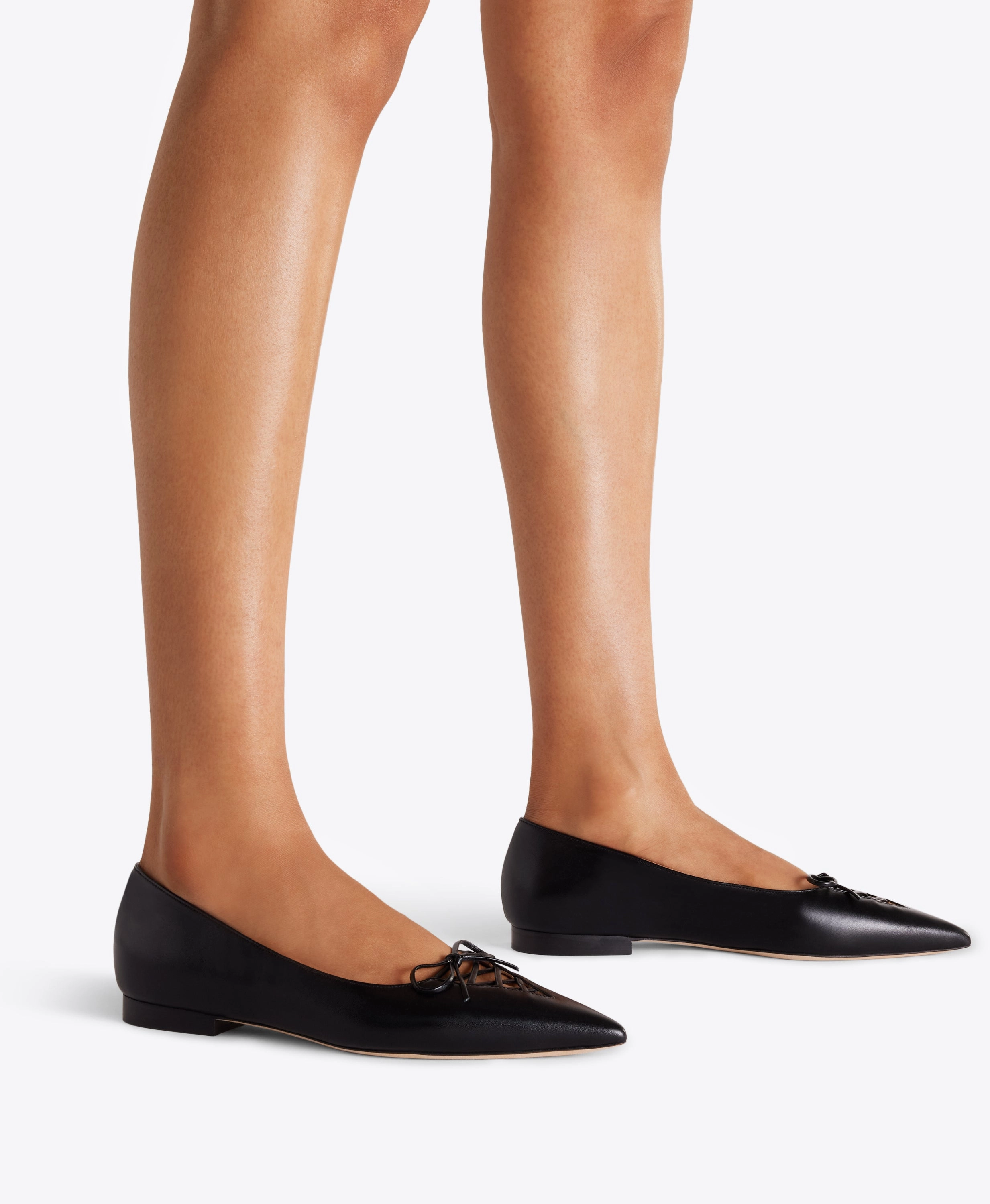Hedy Black Leather Flat Pumps