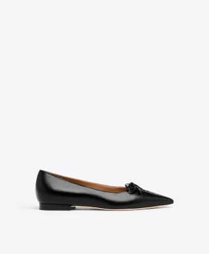 Hedy Black Leather Flat Pumps