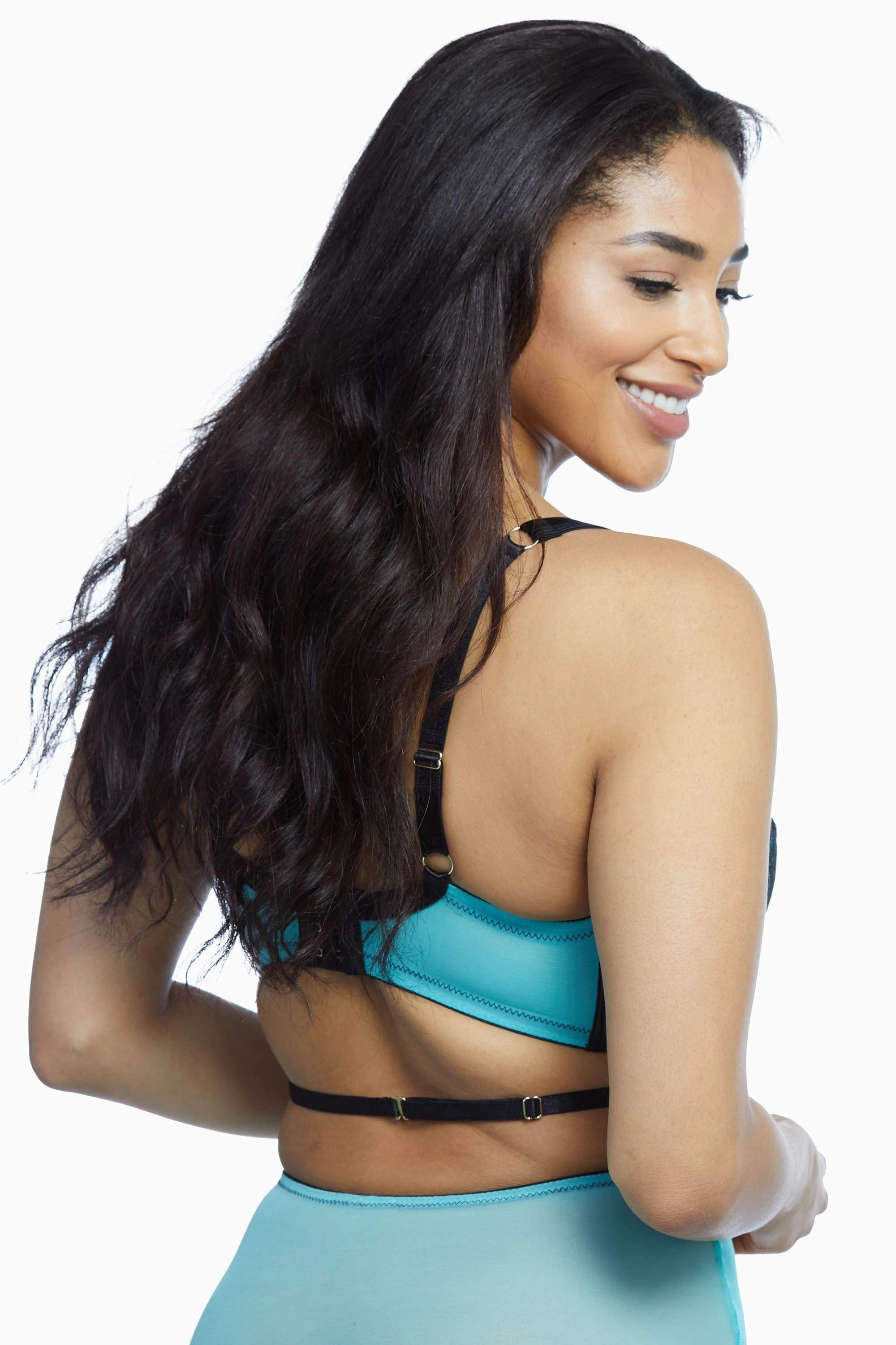 Henrietta Teal Lace Overlay Bra