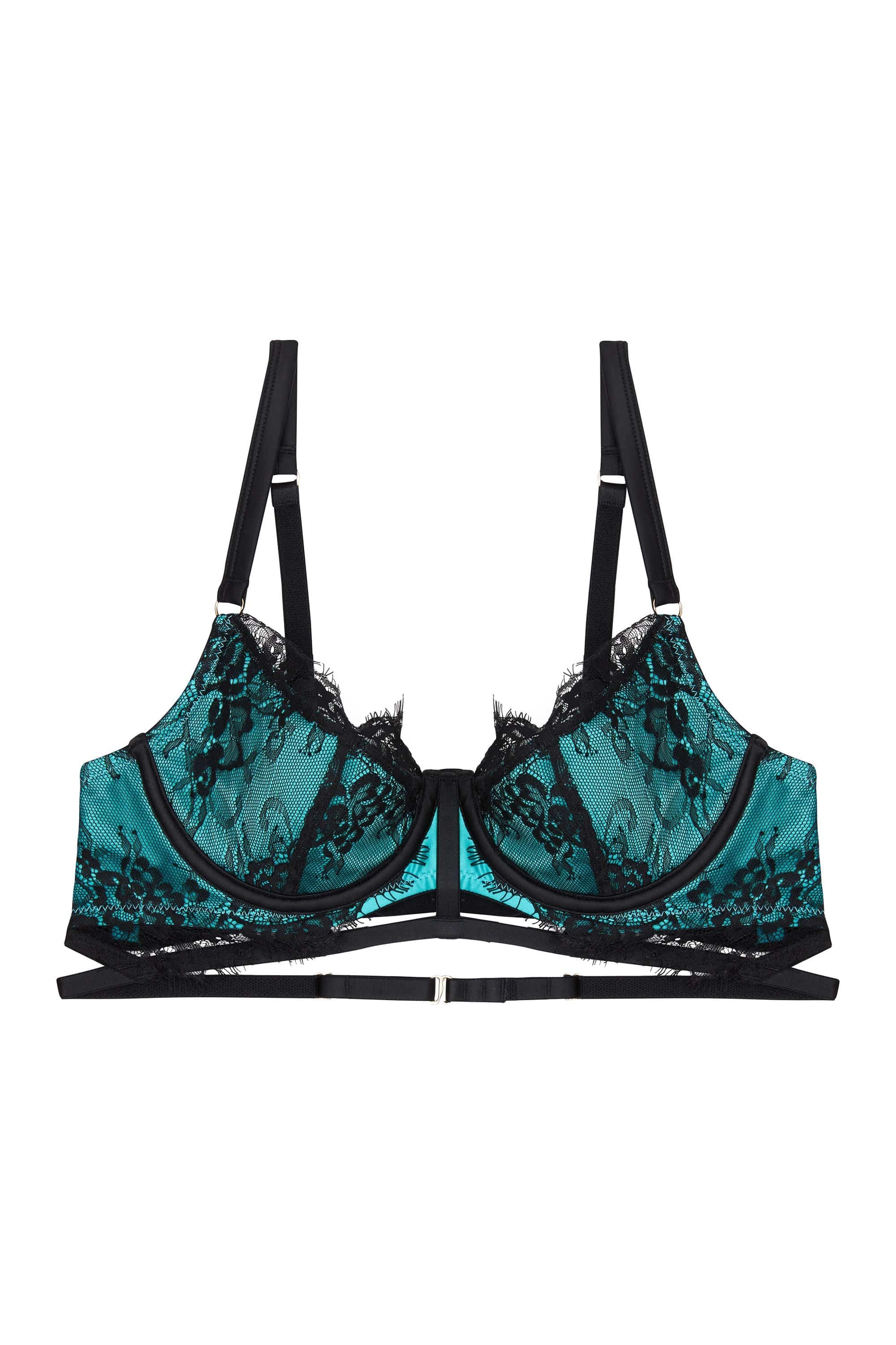 Henrietta Teal Lace Overlay Bra