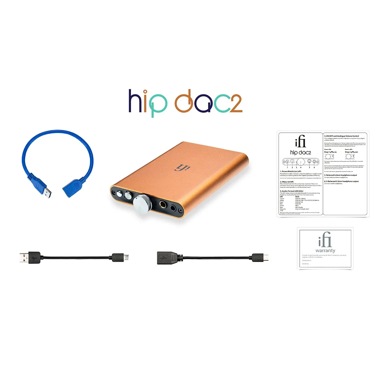 iFi hip-dac2 Portable Headphone DAC and Amplifier (Open Box)