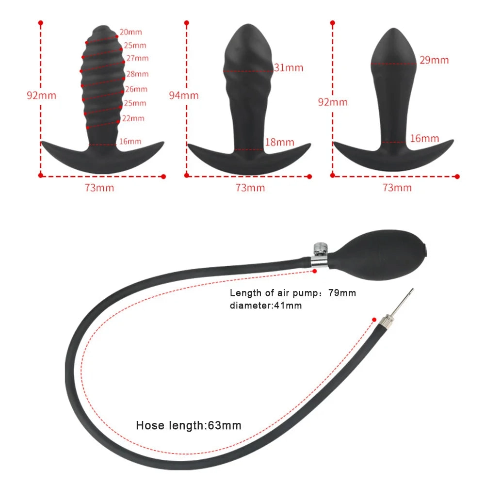 Inflatable Anal Plug for Women Men Inflatable Butt Plug