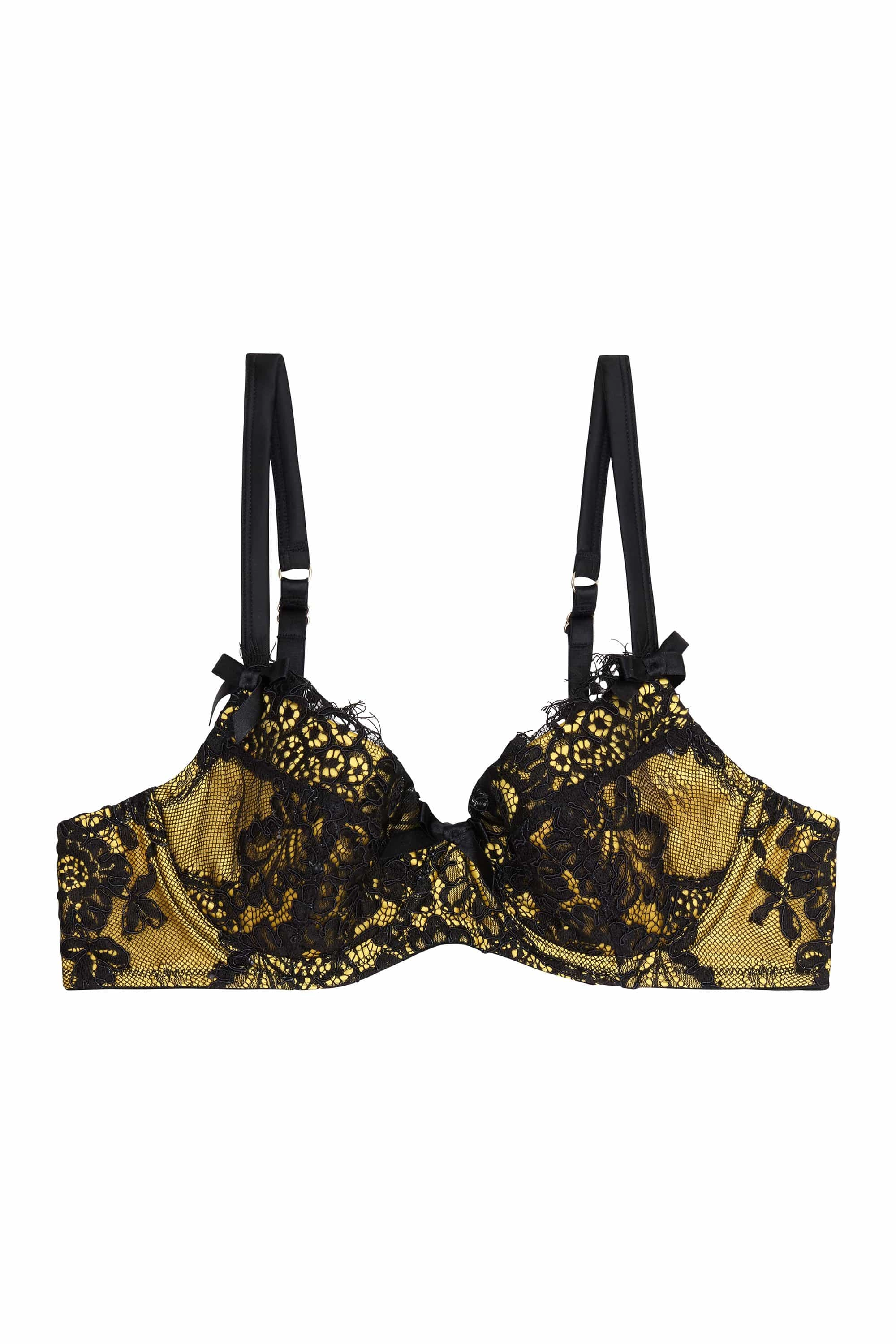 Jaquelina Mustard Contrast Plunge Bra